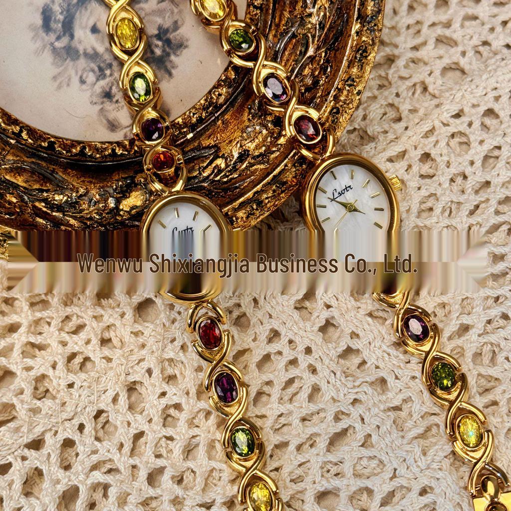 LSVTR Модные овальные часы с драгоценным камнем, радужным светом, роскошные женские часы