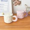 Cute Contrasting Water Cup High-value Mug with Lid Spoon Ceramic Cup Household Coffee Cup Men