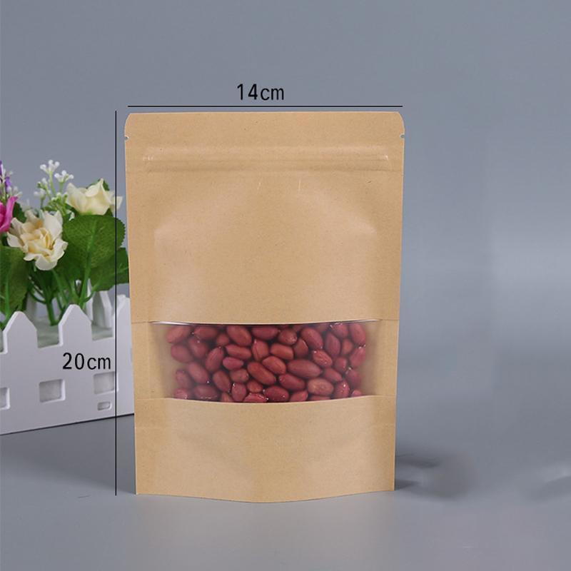 Кухонная пищевая бумага Крафт-мешок Мешки для хранения с окошком Самозапечатывающаяся упаковка