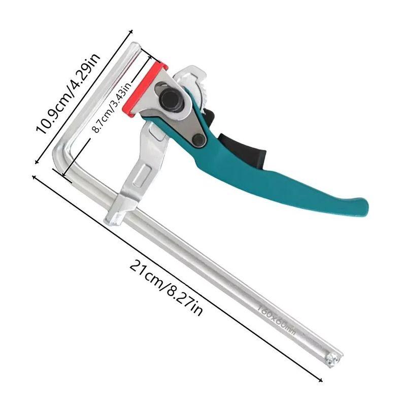 Aluminum Alloy Ratcheting Table Clamp Quick Ratchet 160mm Clamping Range Bar Clamp Alloy Steel Upgrade Version Guide Rail Clamps