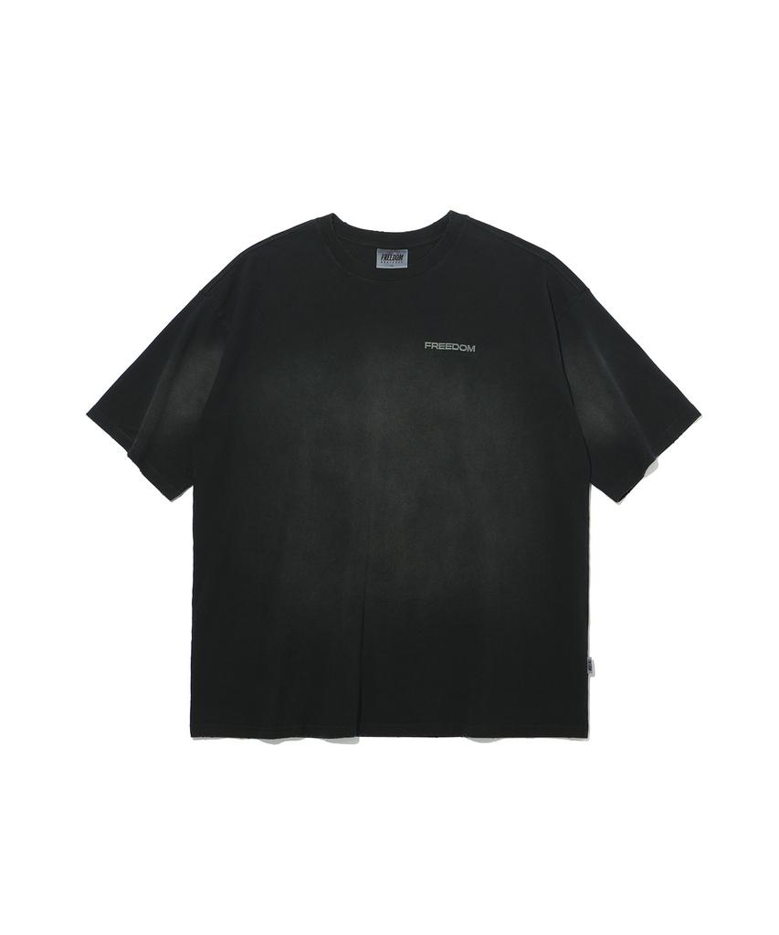 FREEDOM Small Logo Pigment Washed T-Shirt (Black)