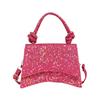 Elegant Black White Pink And Silver Sequin Handbag For Women Casual Daily Use