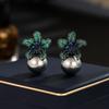 SUYU Autumn Women's Geometric Exaggeration C-shaped Imitation Pearl Big Ring Earrings with Elegant Style