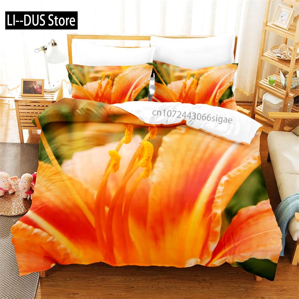 Yellow Flowers Queen Bedding Sets Duvet Cover Set Bedding Digital Printing King Size Duvet Cover Set Bedding Set
