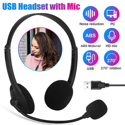 Колл-центр Clear Voice Офис Школьный ПК Игровой компьютер с микрофоном USB Проводная компьютерная гарнитура Регулятор громкости Шумоподавление