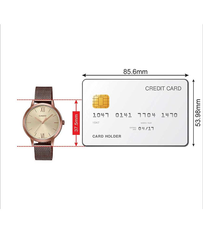 Casio Женские аналоговые часы Enticer с циферблатом цвета розового золота и браслетом LTP-E157MR-9ADF(A1693), Многоцветный,