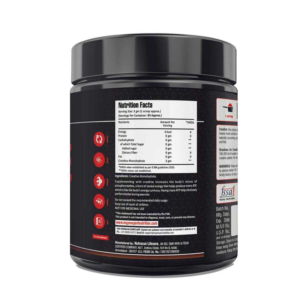 Креатин (250 г), Creatine Pure Micronized,  Mypro Sport Nutrition