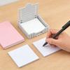 Диспенсер для заметок с шаблоном Портативный органайзер для заметок и диспенсер для наклеек Компактный настольный ящик для хранения для блокнотов 3x3 дюйма Офисные принадлежности Подарок