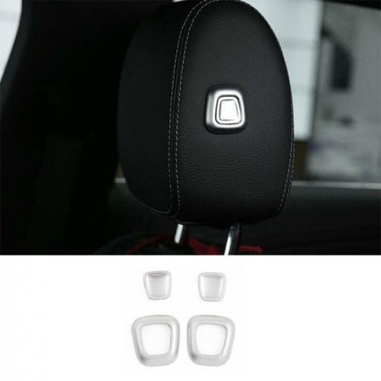 For Benz GLB W247 -22 Matte Silver Seat Headrest Button Ring Cover Trim 4PCS