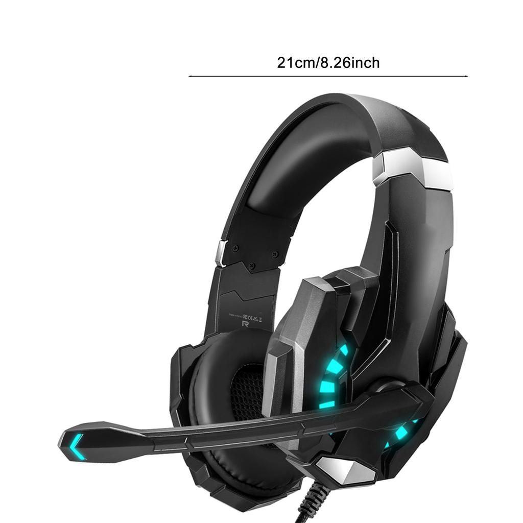3.5mm Gaming Headphone, Over Ear Game Headset, Noise Cancellation Earphone with Mic, LED Light, Volume Control for Laptop, Tablet, Mobile Phones, Desk