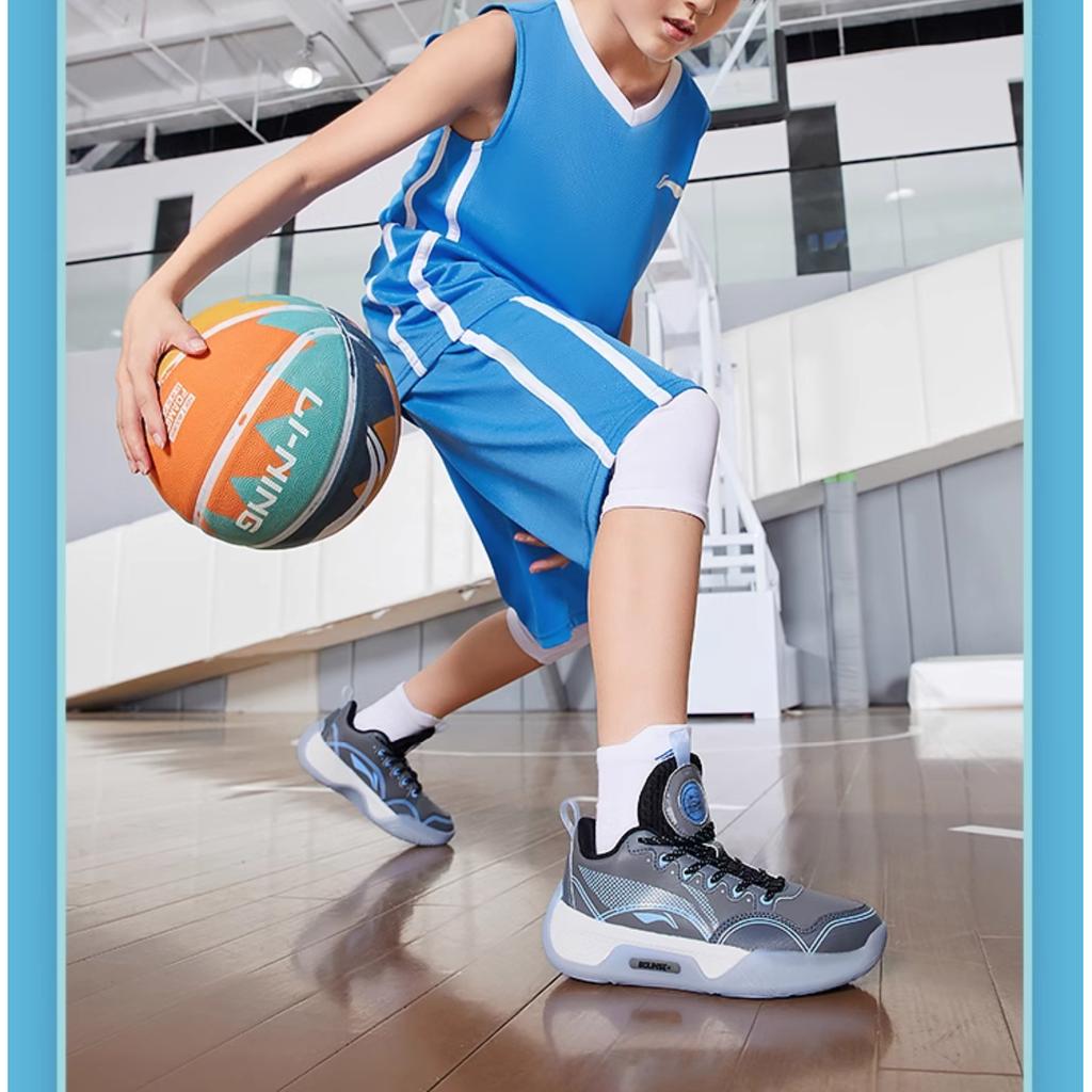 Li Ning Yu Shuai 14 Basketball Shoes Kids Sneakers Shadow-Gray YKBR072-1