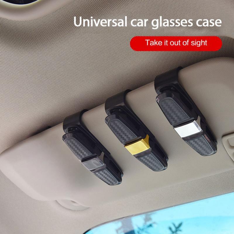 1 шт., зажим для автомобильных очков из углеродного волокна, креативный универсальный автомобильный солнцезащитный козырек, держатель для очков, зажим для билетов, автоаксессуары