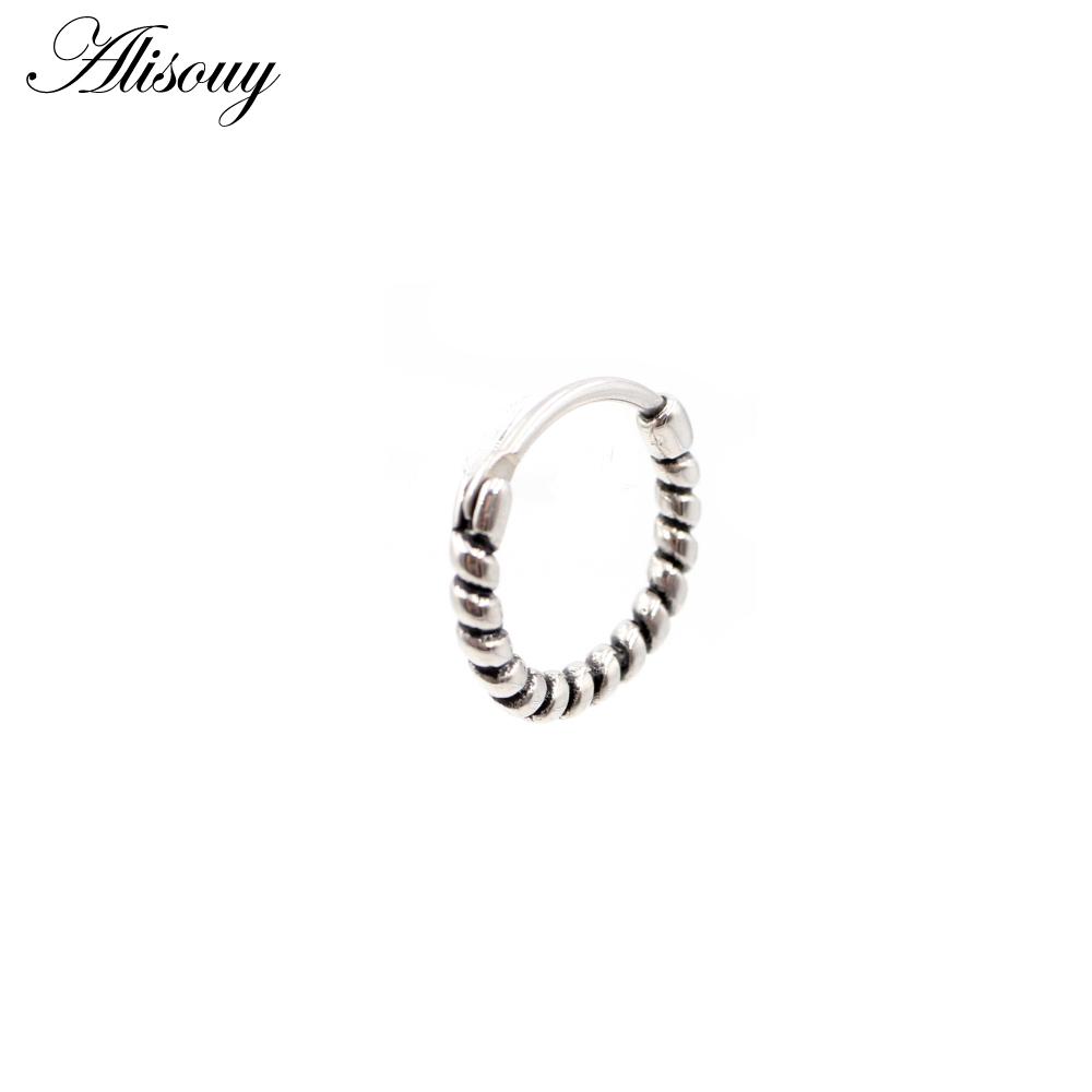 Alisouy 1 шт., серьги-кольца в стиле панк, готики, из нержавеющей стали, простые круглые серьги-кольца, рок-ролл, мужские и женские ювелирные изделия в стиле хип-хоп