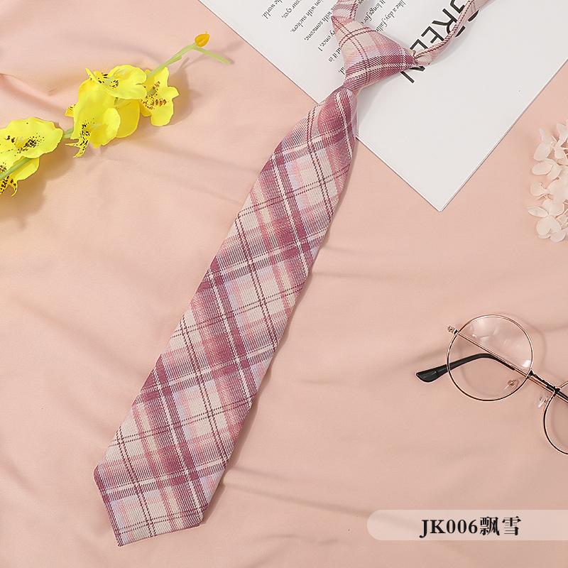 Креативный галстук без узлов, студенческий принт, цветная клетка, галстук Jk