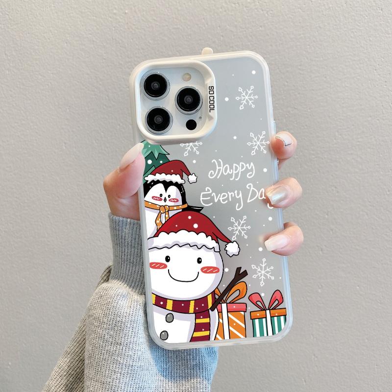 Рождественский лазерный чехол для телефона с астронавтом для iPhone 15 14 Pro Max 13 12 11 Samsung S23 S22 Ultra A54 A53 Противоударный задний чехол с рисунком оленя и Санта-Клауса