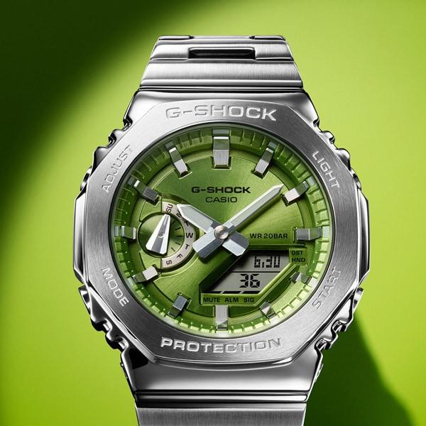 Casio Мужские часы G-SHOCK GM-2110D-3AJF [G-SHOCK цифровая аналоговая комбинированная модель] круглые серебристые