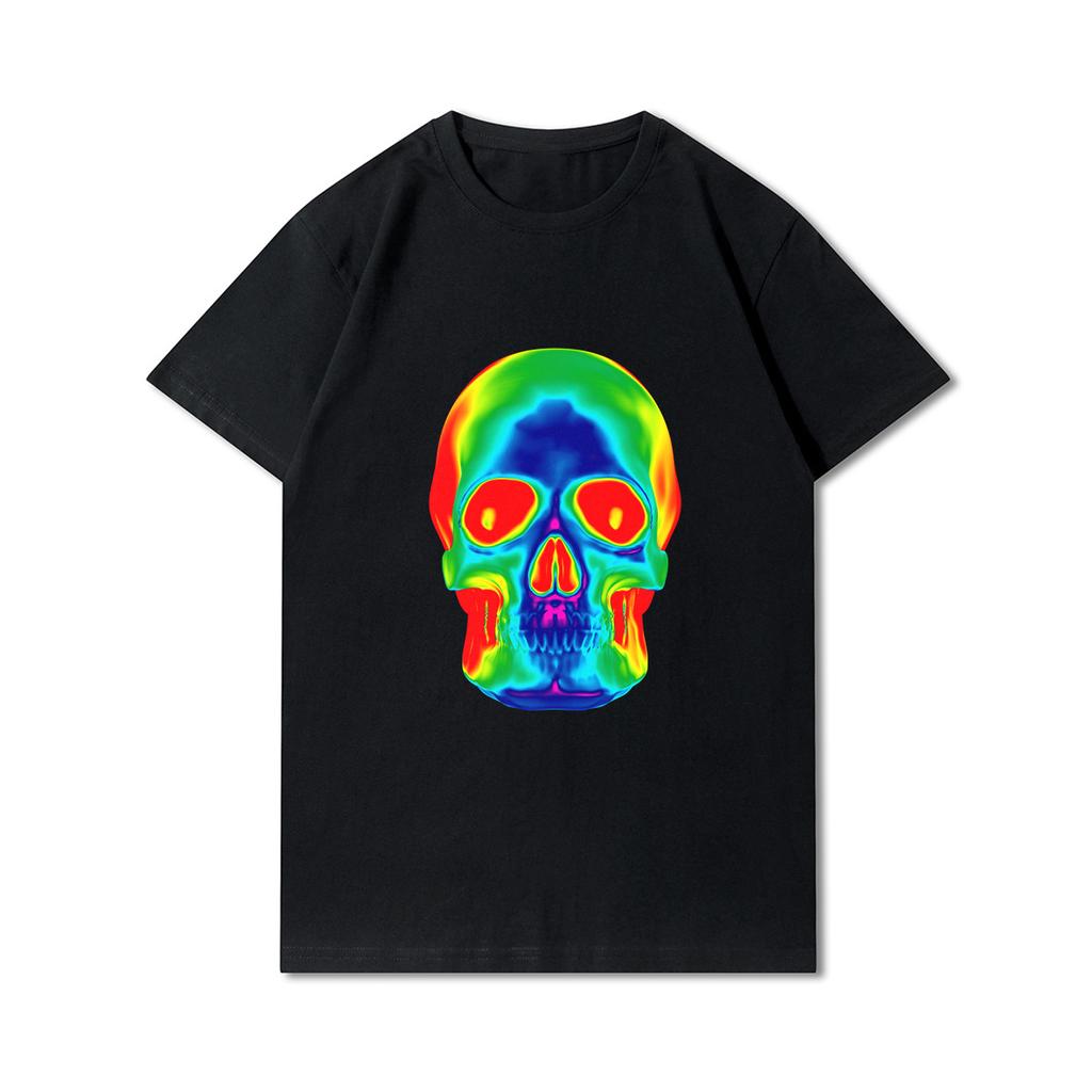 Plus Size 30 Patterns Cotton Harajuku Men T-Shirt Skull Print Tees Round Neck T Shirt Casual Tops