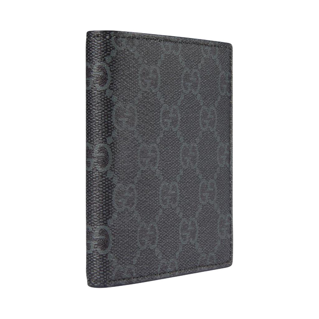 Gucci GG Emblem Classic Logo Print Flap Wallet Men wallet Black 821206-FAD6M-1000