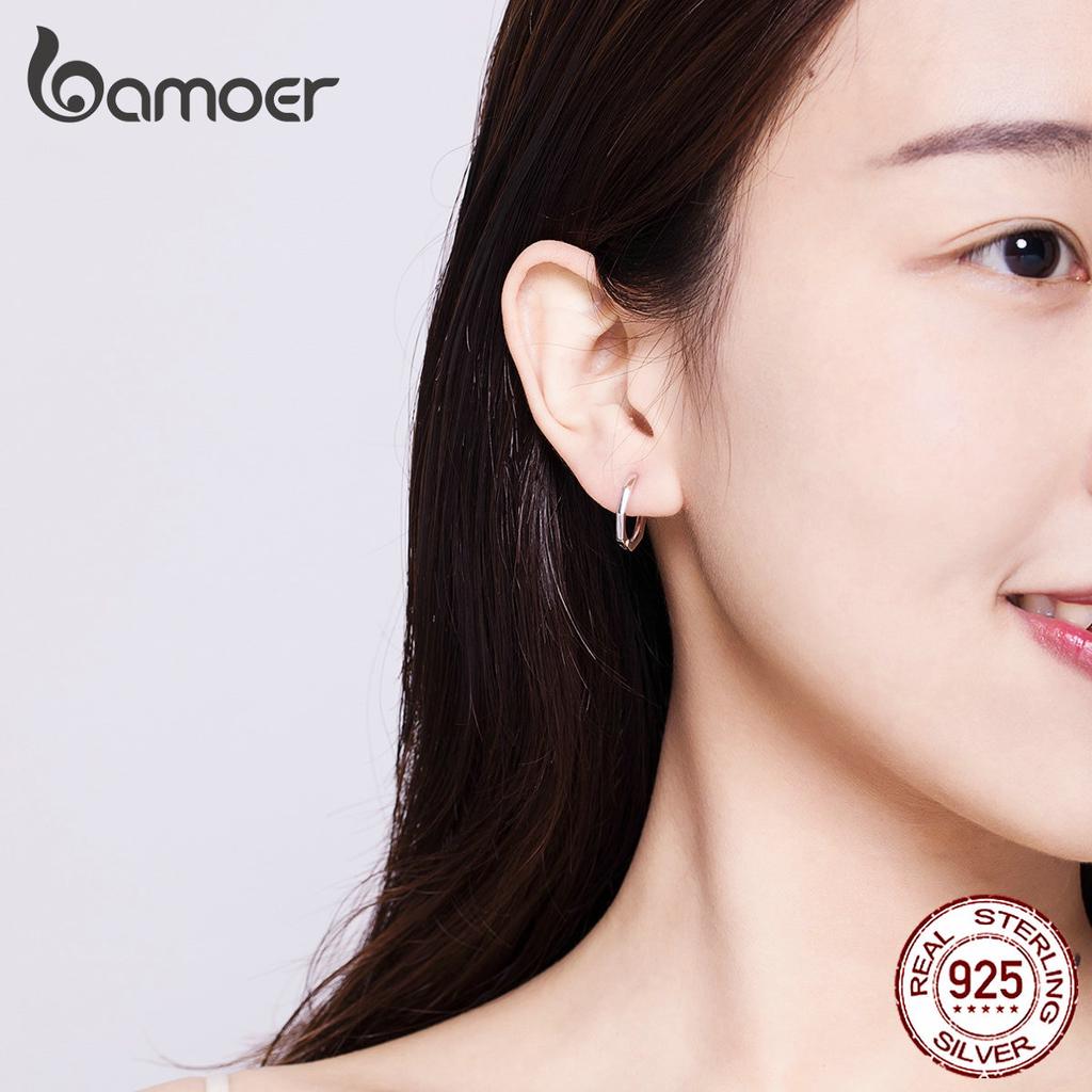 Женские классические серьги-кольца из стерлингового серебра 925 пробы от бренда BAMOER