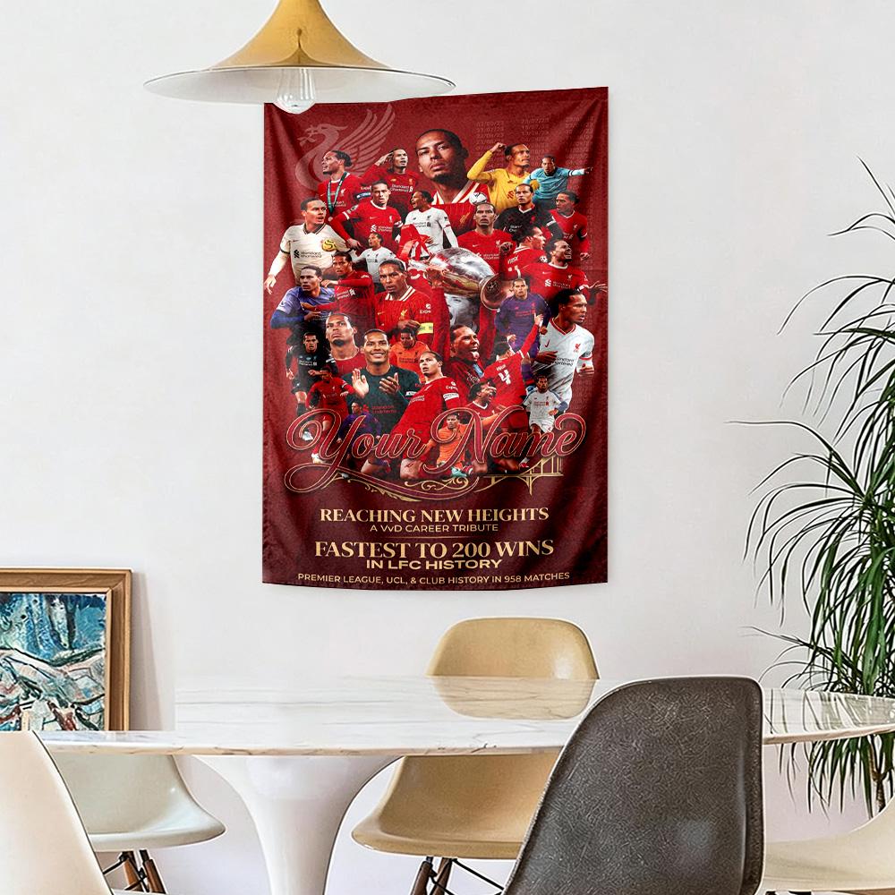 Liverpool Fc Custom Your Name Wall Decor Tapestry Art For Pet Memorial Birthdaywedding Party Backdrop Family Gift