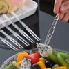 80pcs Disposable Transparent Colorful for Household Plastic Fruit Skewers with Small Forks Food Pick Dessert Cupcake Eating Fork