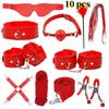VaHppy SM BDSM Bondage Exquisite Sets 4colors Plush Leather Erotica Sex Toys for Couples Handcuffs Flirting