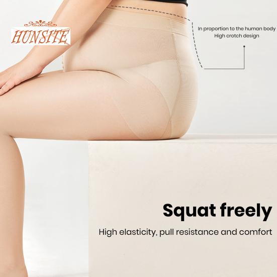 Ультратонкие женские чулки с высокой талией и хорошей эластичностью, бесшовные прозрачные колготки больших размеров с прозрачным дном