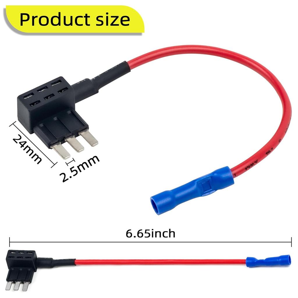 2pcs Micro3 ATM ADD A-Circuit Fuse Tap Link, 3 ATM Micro 3 Fuse Tap for Cars, Trucks, Boats