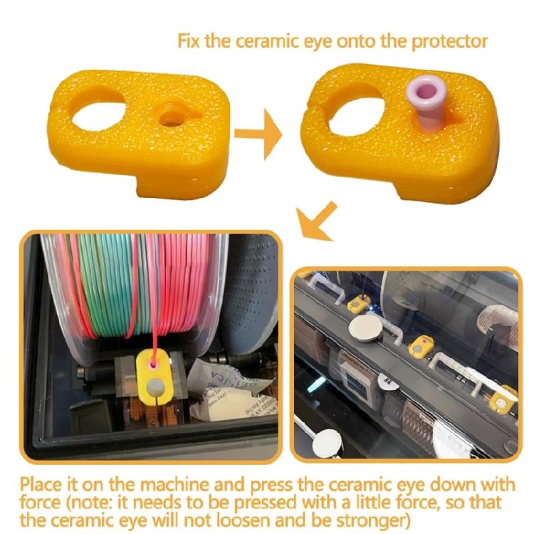 4 шт. Керамический адаптер-защита 3D-принтера Расширенная керамическая подающая трубка-защита Легкая установка Для X1 X1C P1P P1S