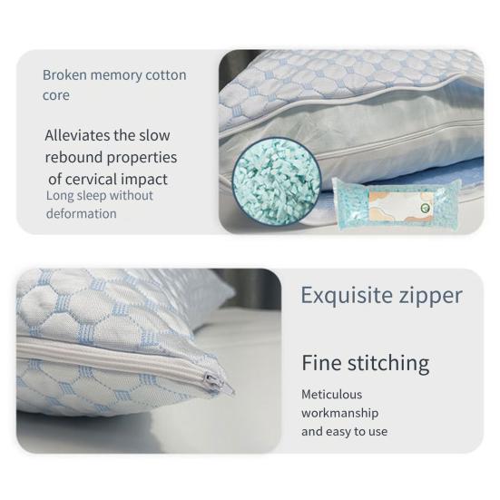 Подушка из измельченной губки, охлаждающая, с медленным восстановлением, эластичная, снимающая боль в шее, подушка из пены с эффектом памяти, дышащая