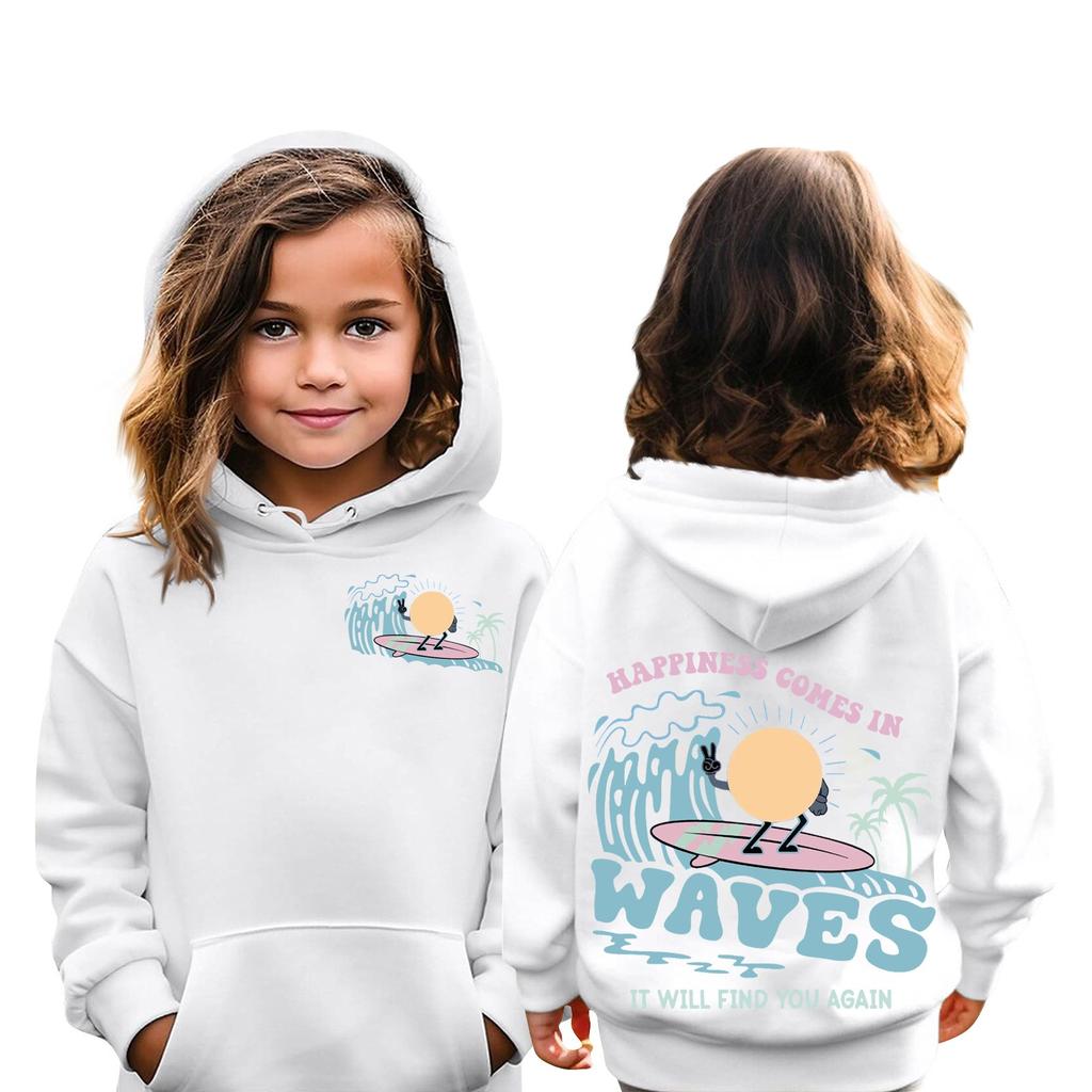 Детские толстовки, свободная спортивная рубашка с капюшоном и принтом, модная спортивная рубашка