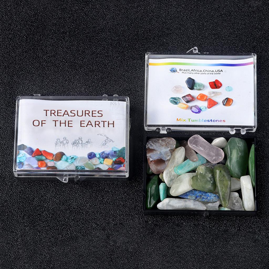 1 Box, Natural Stone Crystal Agate Mixed Colour Gravel Specimen, Popular Science Teaching Ornaments, Home Decor, Holiday Gifts or Collectibles