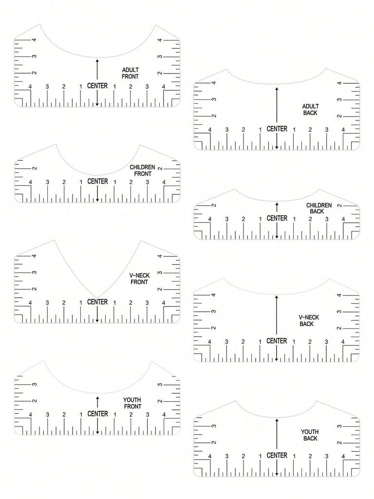 4/11Pcs Transparent T-Shirt Ruler Guide Alignment Tool T-Shirt Rulers to Center Design for Adult Youth Toddler Infant Sewing Too
