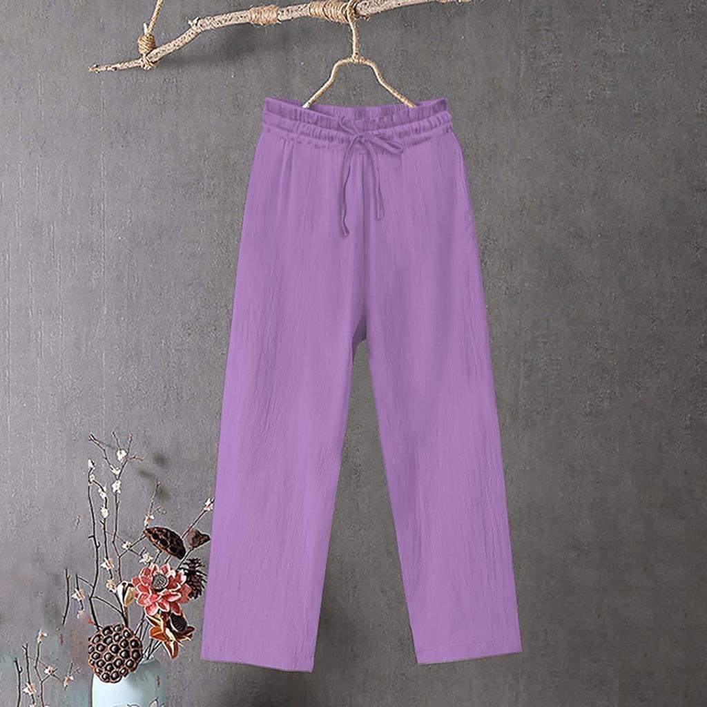 Женские широкие брюки повседневные свободные карманы однотонные эластичные летние брюки для женщин повседневные брюки