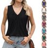 Женские модные повседневные топы с V-образным вырезом, летние топы без рукавов