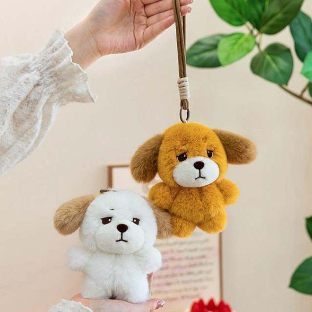 Animal Plush Puppy Pendant PP Cotton Puppy Doll Key Ring Puppy Plush Keychain Hanging Ornaments