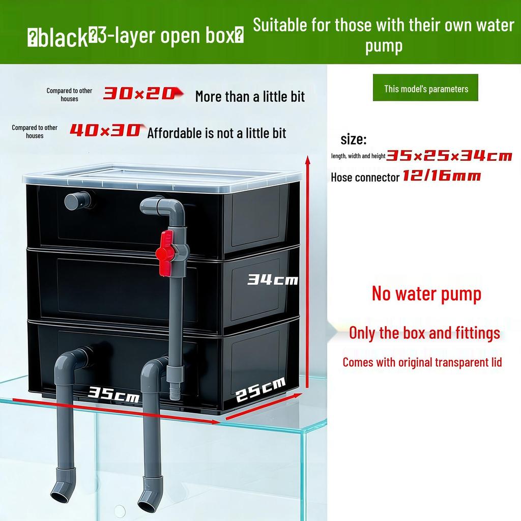 Turtle Tank Filter Box: Circulation System for Water Purification and Oxygenation in Fish Ponds