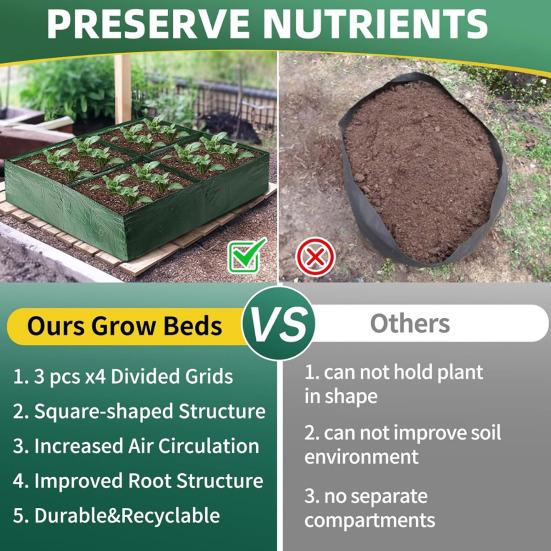 Многосекционный мешок для выращивания, ПЭ, приподнятая грядка, мешок для выращивания картофеля, прямоугольный