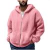 Men'S Winter Zipper Hooded Fleece Sweatshirt With Patch Pocket Casual Jacket