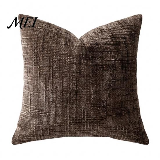 Non-shrink Pillowcase Couch Throw Pillow Cover, Decorative Soft Cozy Chenille Case, Rustic Smooth Zipper Cover Farmhouse Fall for Living Room Bedroom