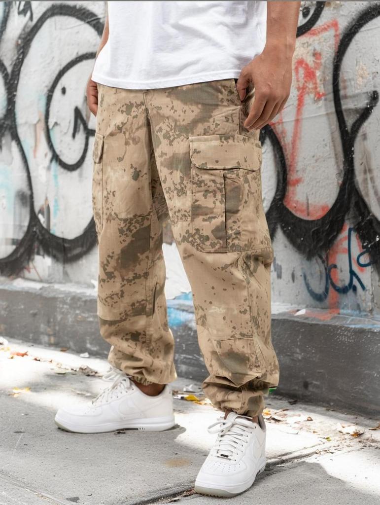 Jigga Wear Brown Camo Tactical, Field, Military, Combat Pants for Men S
