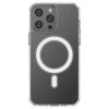 Чехол для iPhone 14 Pro Max с магнитным креплением MagSafe и серебряным кольцом — прозрачный