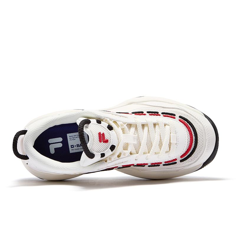 Fila Fusion Обувь с огненным пламенем Модная обертка Низкие ретро-баскетбольные кроссовки Женская кроссовка Белый Черный T12W533203FSA