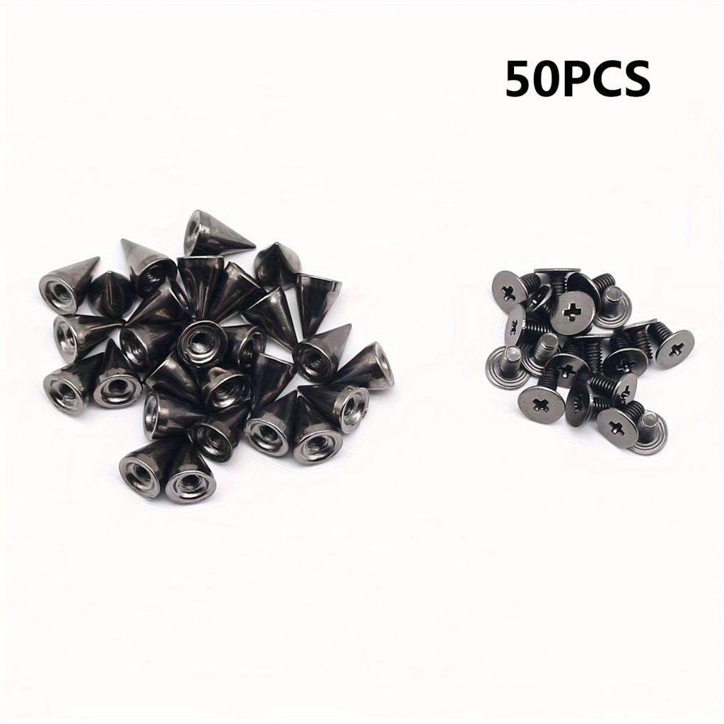 50pcs Bullet Tapered Nails And Studs DIY Leather Craft Cool Rivets Punk Rivets Coat Studs