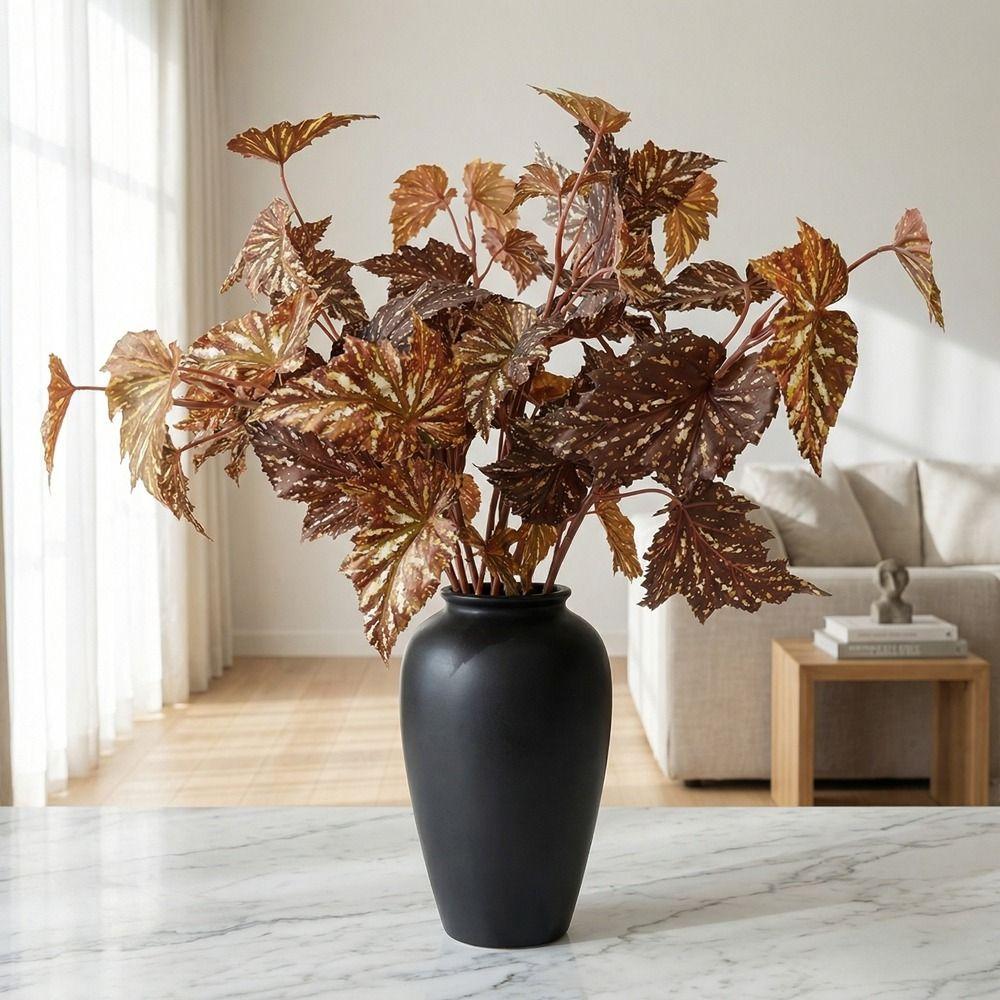 Long Branch Artificial Green Plants Plastic Fake Tree Leaves Outdoor Garden Decor