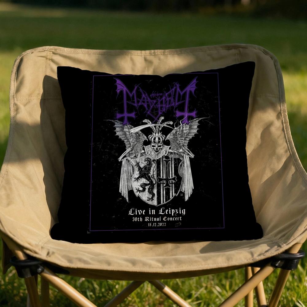 Band MMayhem Cushion Cover Soft Reversible  Durable Pillow Cover  MultiScene Use for Home  Car Daily Comfort