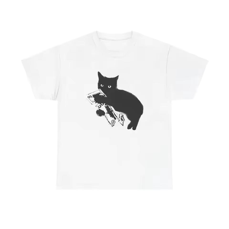 Money Cat Shirt | Money Cat Unisex Cotton Tee