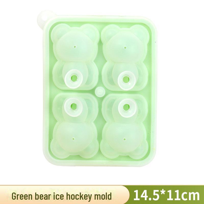 Силиконовая форма для кубиков льда в виде медведя - четырехсекционный лоток для домашнего мороженого, мороженого в стиле знаменитостей и ледяных шариков