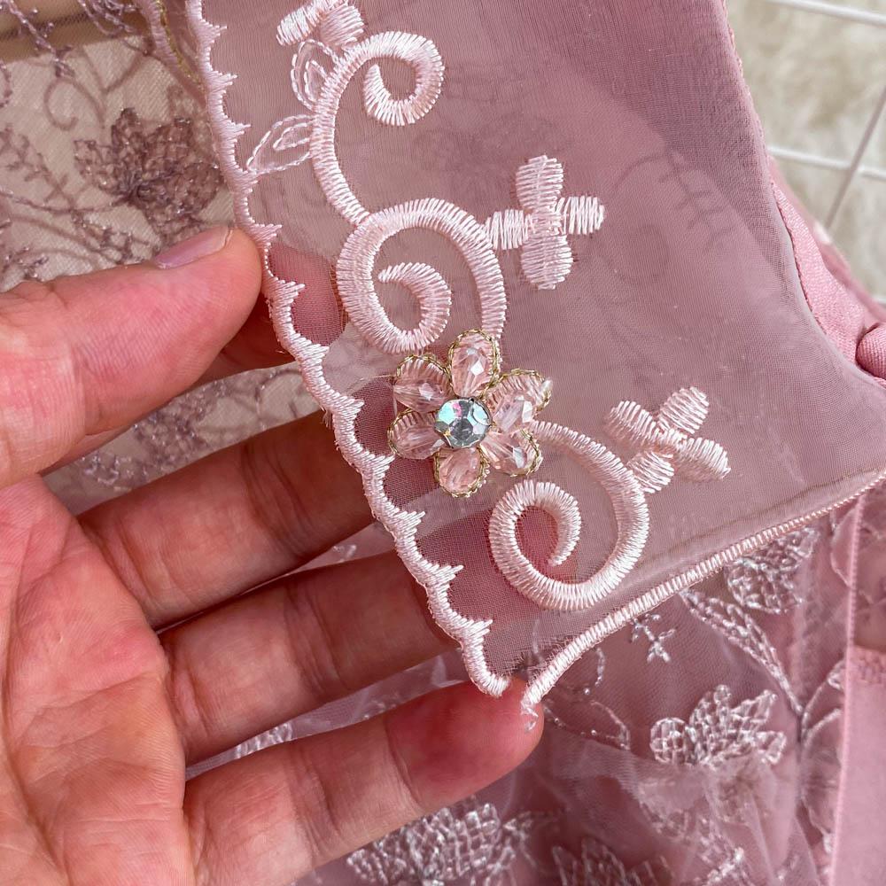 RUGOD Летнее светлое роскошное платье в дворцовом стиле в стиле ретро с кукольным воротником и высокой талией, тонкое кружевное платье трапециевидной формы, женское