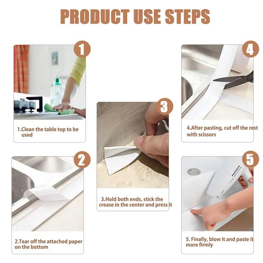 1 шт. Герметичная самоклеящаяся водонепроницаемая ПВХ-наклейка, самоклеящаяся водонепроницаемая лента, уплотнительная лента для ванной и душа для кухни, душа, раковины